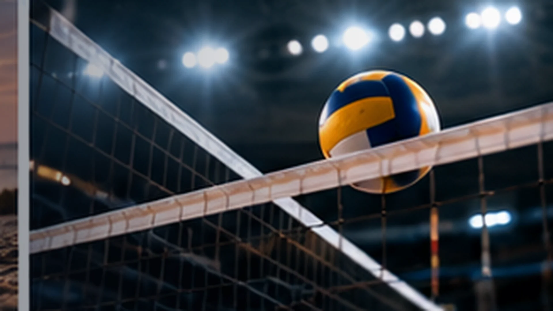 A live volleyball match being played